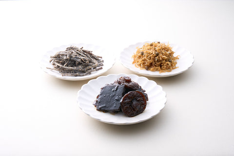 ちりめん山椒、あまねしいたけ昆布、特上まつば