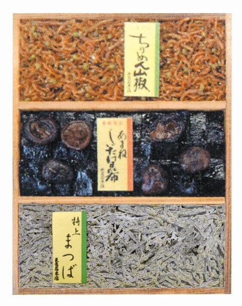 ちりめん山椒、あまねしいたけ昆布、特上まつば